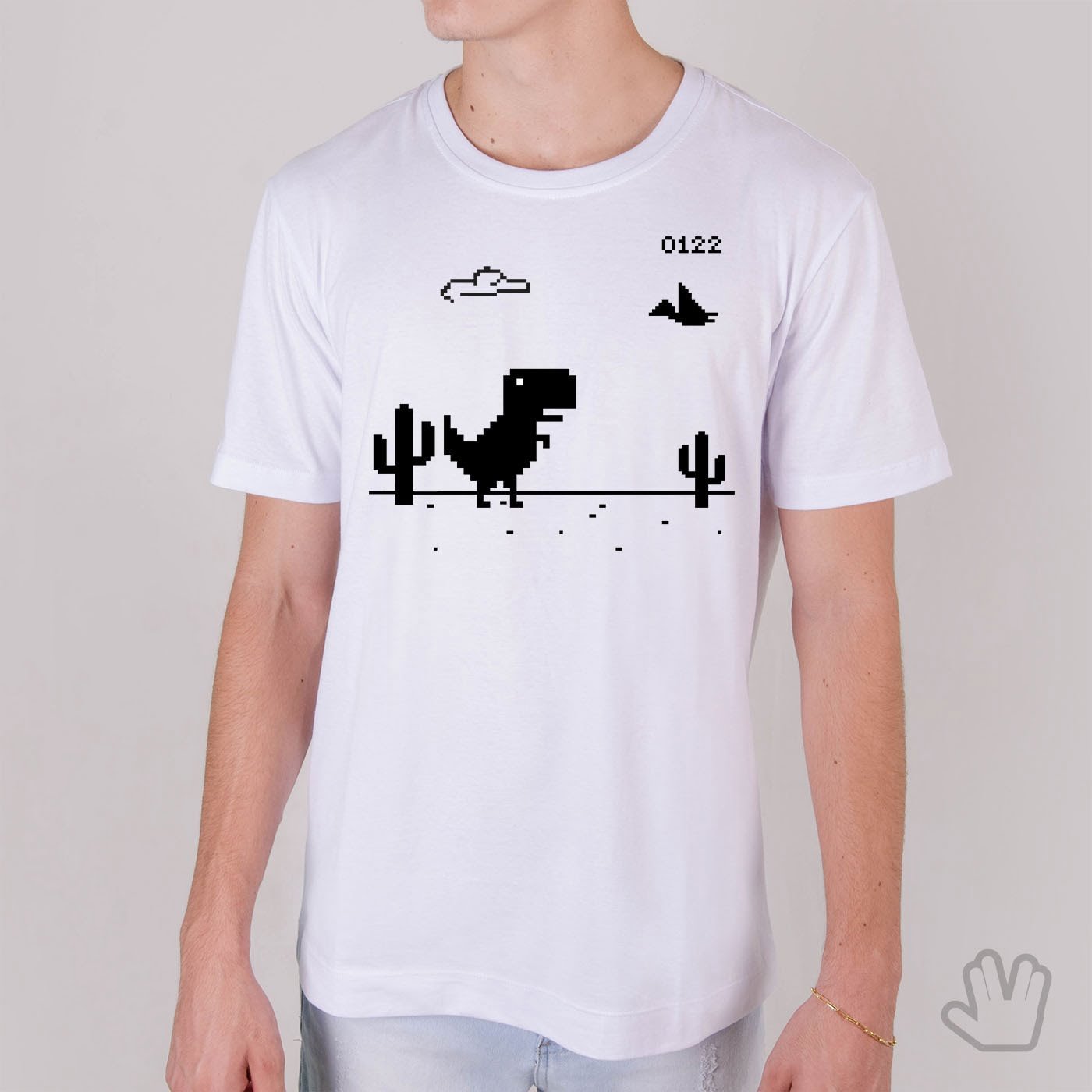 Camiseta Joguinho Dinossauro Chrome Sem Internet