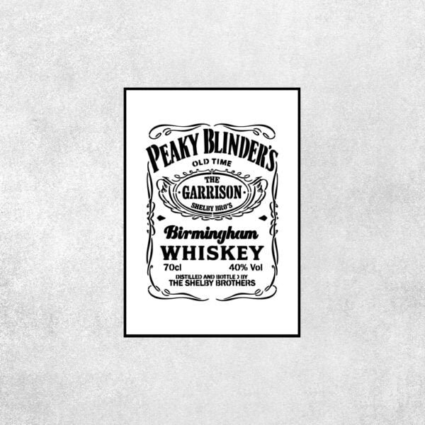 Placa Decorativa Peaky Blinders Whisky Branca - Loja Nerd